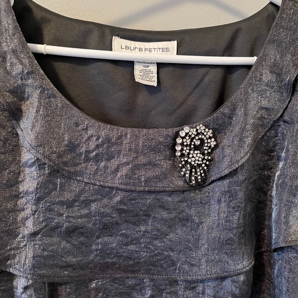 EUC silver dress. Perfect for weddings and special occasions. No smoking/pets - Picture 2 of 2